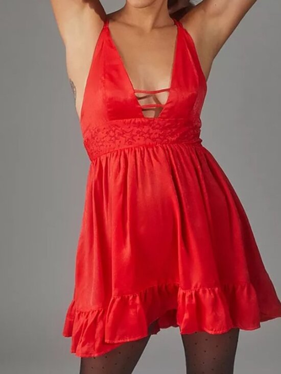 Dresses & Skirts - UO Strappy Satin Mini Dress